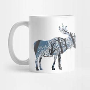 Moose White Forest Mug